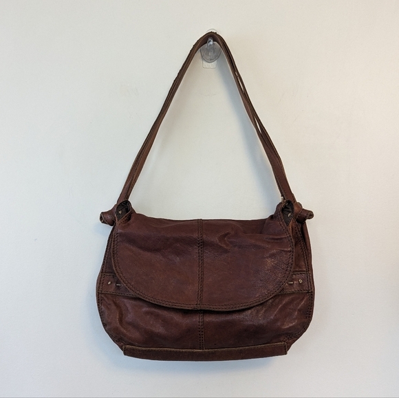 Vintage Y2K Lucky Brand  Leather Shoulder Bag Western Boho - Picture 1 of 17